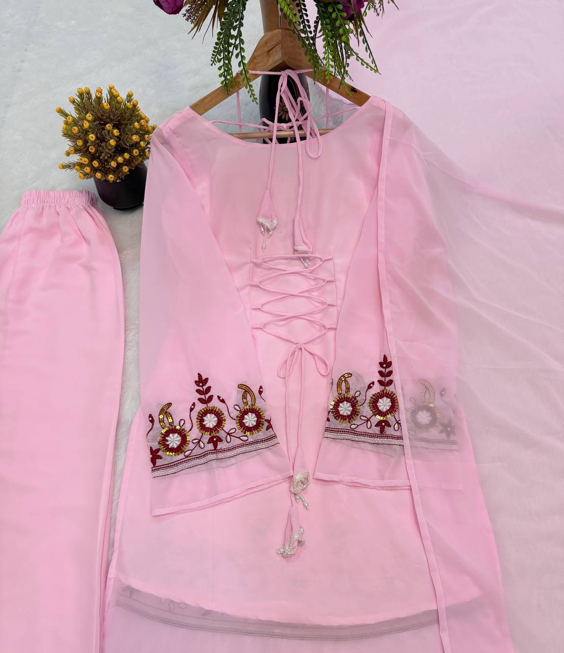 The Modern Blush Tie-Back Silhouette